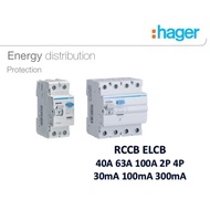 HAGER ELCB RCCB CD240B CD263B CD440B CD463B CE440B CE463B CCA225B 2POLE 4POLES