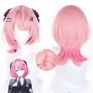Zenless Zone Zero ZZZ Ramiel Cosplay Wig 42cm Short Pink Mixed Hair Anime Lamine Heat Resistant Synt