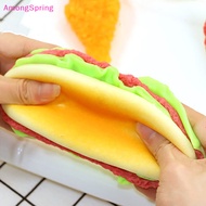 AmongSpring Simulation Burger Stress Relief Toy Stress Ball 3D Squishy Hamburger TPR Deion Squeeze Ball Sensory Gifts Party Adults good goods
