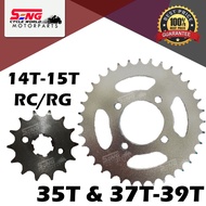 SUZUKI RC80/ RC100/ RC110/ RG SPORT/ RGV GEAR SPROCKET 428 FRONT (14T TO 15T), REAR (35T TO 39T)
