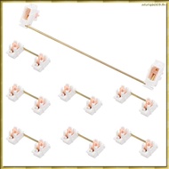 [H E M D] Gold Plated Plate Mounted Stabilizer for Custom Mechanical Keyboard 2U 6.25U (White Pink)