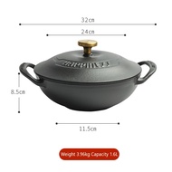 Cast Iron Dutch Oven 1L Dutch Oven Pot with LidNon-stick Round Dutch Oven for Baking Braiser Stewing Roasting for All Heat Source