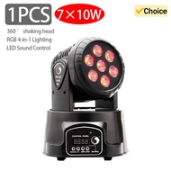 7*10W 360° Seven LED Moving Head Lights DMX512 Professional Control Stage Lights DJ Party Disco Ligh