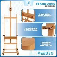 Meeden Movable Easel H-Frame Studio Adjustable Solid Wood Stand Painting