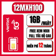( SALE 50% )  Sim Viettel 4G Trọn Gói 12 Tháng Sử Dụng Miễn Phí Data TỐC ĐỘ CAO Nghe Gọi Không Cần N