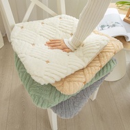 Simple winter chair cushion plush dining chair cushion thickened warm detachable and washable chair cushion seat cushion non-slip custom cotton pillowcase