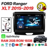HO FORD Ranger XLT 2015-2019 ฟอร์ดเรนเจอร์ จอ android ติดรถยนต์ RAM2GB ROM16GB-ROM32GB androidauto V12.1จอติดรถยนต์ 9นิว WIFI GPS FM จอ2din Apple Carplay ดูยูทูปได้ แบบใช้แผ่น เครื่องเสียงรถยนต์