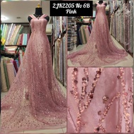 Zuhair Sequin Full Root Sequin Brocade Tile Fabric 2JK2205 No. 6B Pink