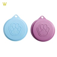 [caesar_orlando.my]2 Pcs Reusable Pet Dog Can Tin Food Covers With Print Fresh Pet Cans Plastic Lid 