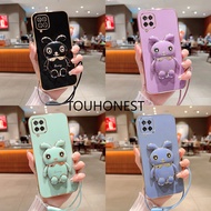 Casing Samsung Galaxy A01 Case Samsung A03 Case Samsung A04 A04E Case Samsung A10 A10S Case Samsung A11 Case Samsung A12 Case Samsung A20 A30 Case Samsung M11 M12 Case New Cute Rabbit Bracket Mobile Softcase Phone Case With Rope