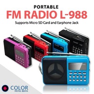 Portable Radio L-988/FM Radio/Supports Micro SD Card and Earphone Jack.