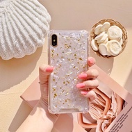 [CA975] Exclusive Golden waterfall Luxury Temperament White Shell Gold Foil Transparent Air Cushion 