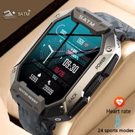 LIGE C20 Military Smart Watch Men Carbon Black Ultra Army Outdoor IP68 5ATM Waterproof Heart Rate Bl