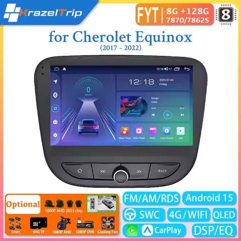 FYT7870 12G+256G 8 Core CarPlay Car Radio for Cherolet Equinox 2017 - 2022 Android Auto Bluetooth Di