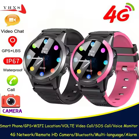 IP67 Waterproof Smart 4G Remote Camera GPS WI-FI Kid Students Wristwatch Video Call Monitor Tracker 