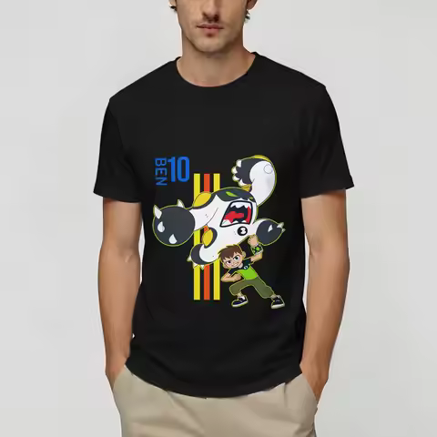 Ben 10 Aliens T Shirt Men 100% Cotton Creative T-Shirt Round Neck Tees Short Sleeve Clothing Plus Si