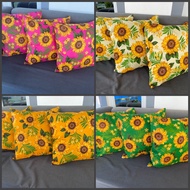 SunFlower Green Throwpillow Case Geena Cloth Cushion Cover 16x16 and 18x18 Inches with Zipper
