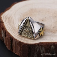 Wholesale Creative Ring Ring Men's Eye Mordor Sterling Silver Cross Thai Silver S925 Triangle Openin