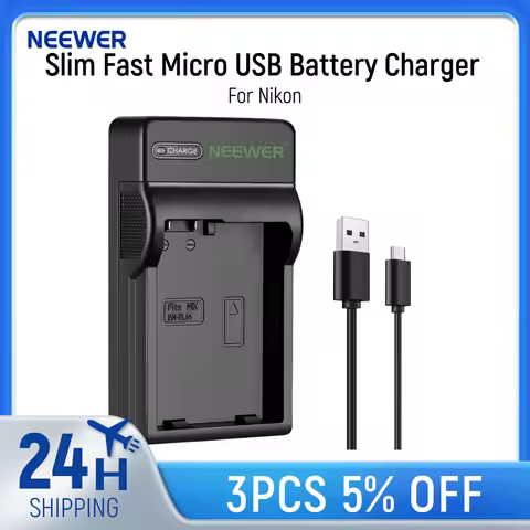 Neewer Slim Fast Micro USB Battery Charger for Nikon EN-EL14 and EN-EL14a Batteries Nikon D3200/D310
