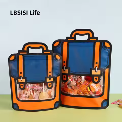 LBSISI Life,Backpack Plastic Bags,For Candy Chocolate,Cookie Nougat Biscuit Packing,Gift Zipper Bags