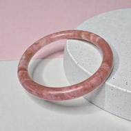薔薇輝石 手鐲 全粉玉化 老礦原礦 內徑 56mm 玫瑰石 手環 桃花玉