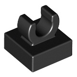 Lego 15712 part Tile Modified 1 x 1 with Open O Clip black