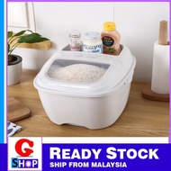 10KG Bekas Beras botol garam bawang gula Simpan Kotak Plastik  makanan kucing pelbagai Rice Storage Box / Food Container