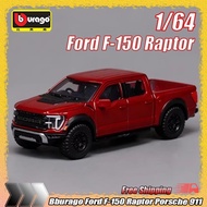 New Bburago 1:64 Ford F-150 Raptor Porsche 911 Ferrari 812c Sp3 296gtb Customized Miniature Die-Cast