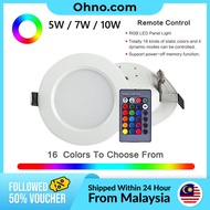 lampu bilik RGB LED Downlight 5W 7W 10W Colorful Remote Control Ceiling Downlight Dimming Round Indoor Spot Light Bedroo