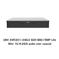 UNV XVR301-04G3 6CH BNC/5MP Lite Mini 1U H.265 audio over coaxial