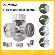 AumoPro 1Pc 1/4"High-atomization Fan-shaped Nozzle Dust-removing Cooling Irrigation Sprayers Copper Chrome-plated Fan-shaped Double Nozzle Electric Sprayer Nozzle High-flow Farmland Fruit Tree Spray Nozzle