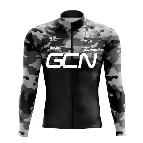 Raudax GCN Men's Summer Long Sleeves Cycling Jerseys Breathable Bicycle Clothing Spring and Autumn B