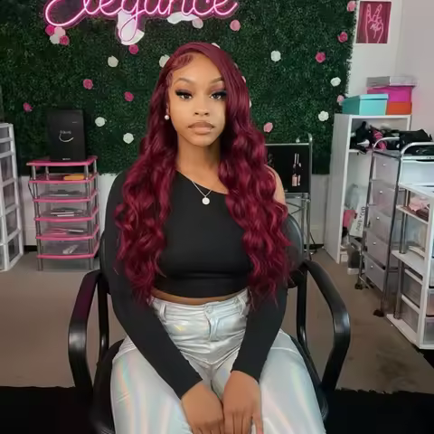 Body Wave Burgundy 99J Red Colored Human Hair Wigs 13x6 HD Lace Frontal Wig 99J Red 13x4 HD Lace Fro