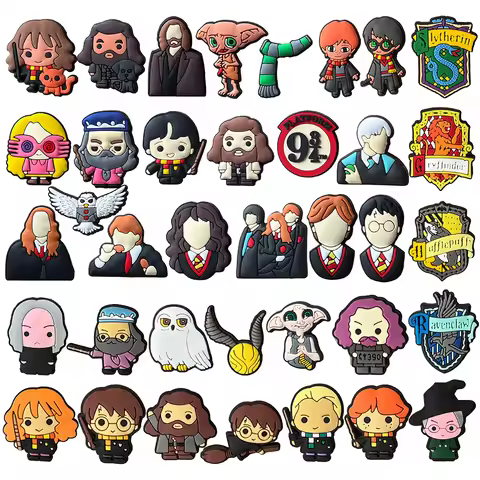 17/37/45Pcs Hot Toys Harry Potter Shoe Charms Cartoon Shoe Decoration Accessories Buckle For Clog Sa