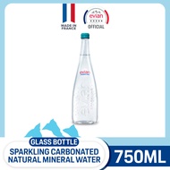 evian Sparkling Natural Mineral Water Glass (750ml)