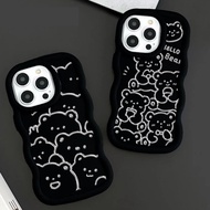 Cute Silver Bear  Case Samsung M55 M15 M54 M14 M34 F34 F23 F54 F15 M06 F55 C55 S24FE S23FE S24Ultra 