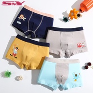 Pack of 4 - New Arrive Cotton Boys Boxers Cute Cartoon Pattern Kids Panties Comfortable Children's Underwear 3-15 Yrs