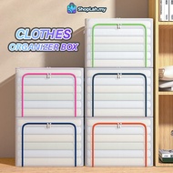 24L/66L/100L Transparent Foldable Storage Box Clothes Organizer Clothes Storage Oxford Storage Box S