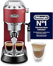 DeLonghi Dedica Style EC685.R - Espresso Coffee Machine, Panarello Steam Wand, 15 Bar, Plastic Tampe
