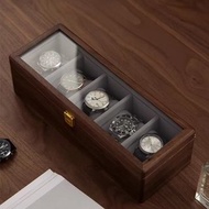 手錶收藏盒 胡桃木收納盒 玻璃蓋透明展示