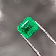 1.29 Ctw Lab Grown Colombian Emerald (Hydrothermal) Octagon w/inclusions 6.9 x 6.2 (mm)