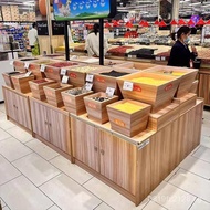 Department Store Supermarket Shelves Dry Goods Display Cabinet Multi-layer Double-sided Wooden Islan