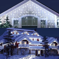 110V/220V Christmas wreath LED curtain ice strip string light hanging0.4- 0.6m garden street outdoor