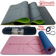 6mm Thick High-Grade Routing Yoga Mat Color Selection - TPE Super Grip 2 Layers Free Yoga Mat + Yoga Mat Lanyard