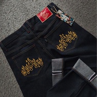 DISKON SPESIAL EVOLUSION FLAMORA Denim Selvedge 15oz Pria Raw Denim Premium Straight - Flamora 27
