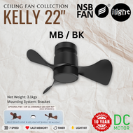 NSB FAN KELLY 22 INCHES MINI CEILING FAN DC MOTOR 3 ABS BLADE R/F 7 SPEED CEILING FAN