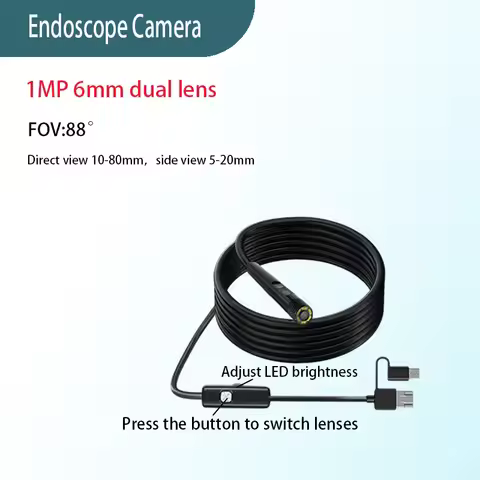 1MP 6mm 88° HD mechanical inspection endoscope for pipeline inspection 3.5m 3-in-1 Type-C soft wire 