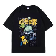 火爆TF家族4代陈奕恒同款衣服摇滚系列国潮纯棉短袖T恤宽松男女上衣TF Family 4 Generation Chen Yiheng Same Clothes Rockjjjhhg