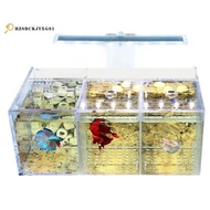Aquarium LED Acrylic  Fish Tank Set Mini Desktop Light Water Pump Filters-Triple