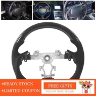 nearbeauty Carbon Fiber Steering Wheel Perforated Leather Balck Stitching for G37 G37x G25 G35 4 Doo
